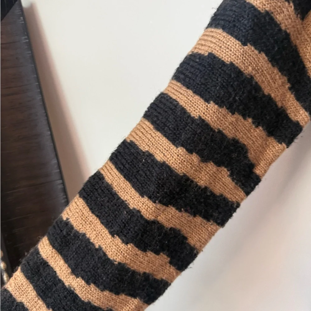 Wooden Ships Black and Tan Zebra Sweater size S:M